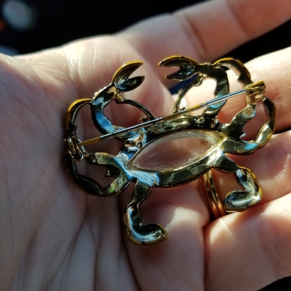 Relisted - Vintage crab brooch jelly belly unsigned Hattie Carnegie - Picture 10 of 13